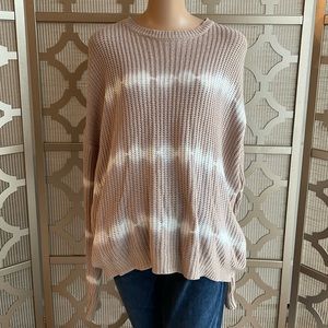 Pink Lily! BRAND NEW! Neutral tie dye sweater! Size medium!